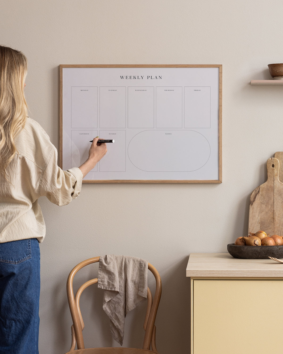 Weekly Planner Beige Print