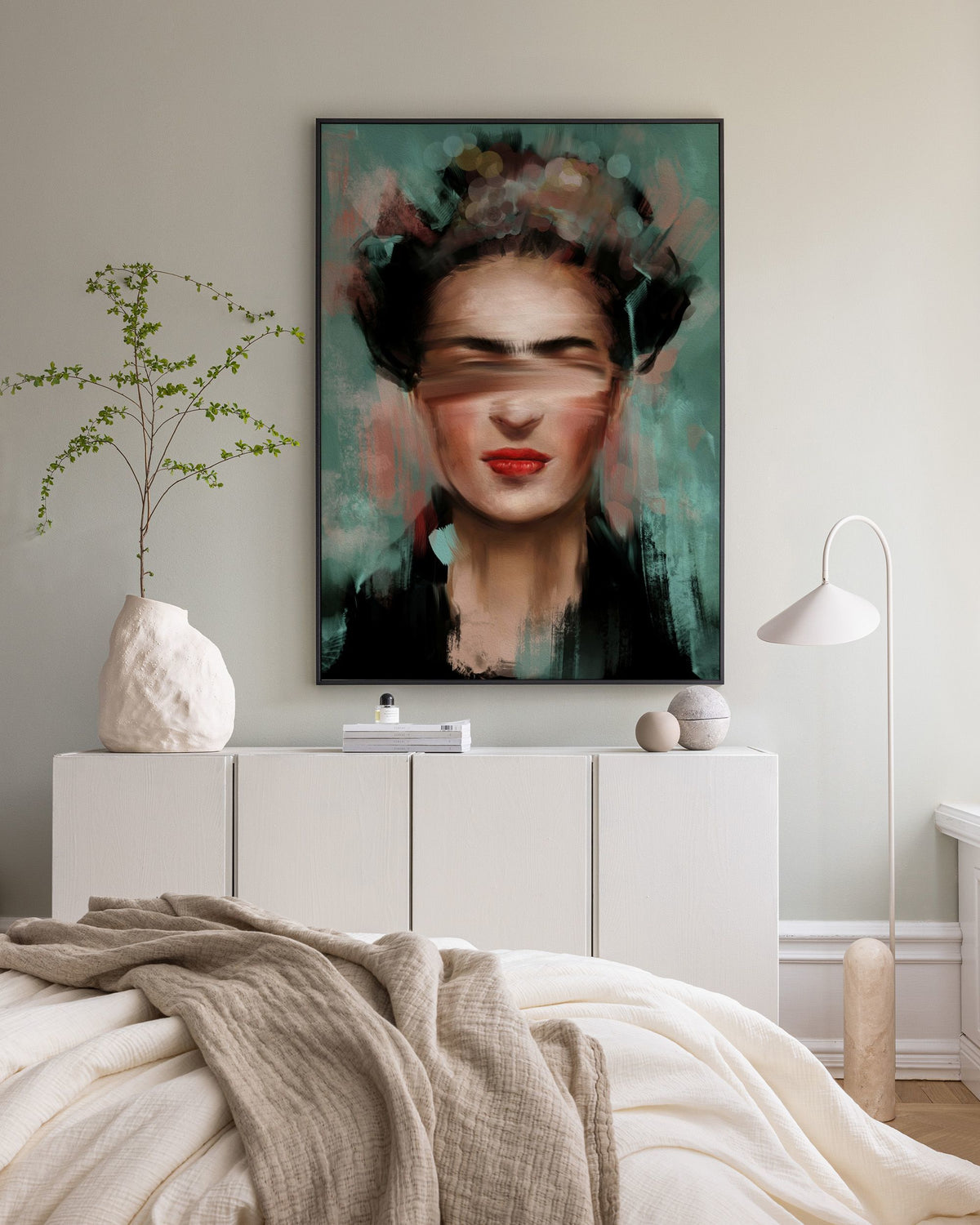 Kahlo in Green Canvas print