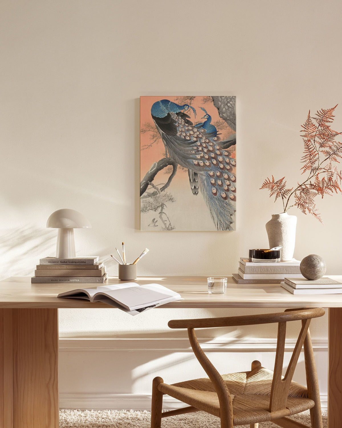 Ohara Koson - Two Peacocks on Tree Branch Canvas print