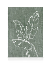Green Linen Leaves Canvas print
