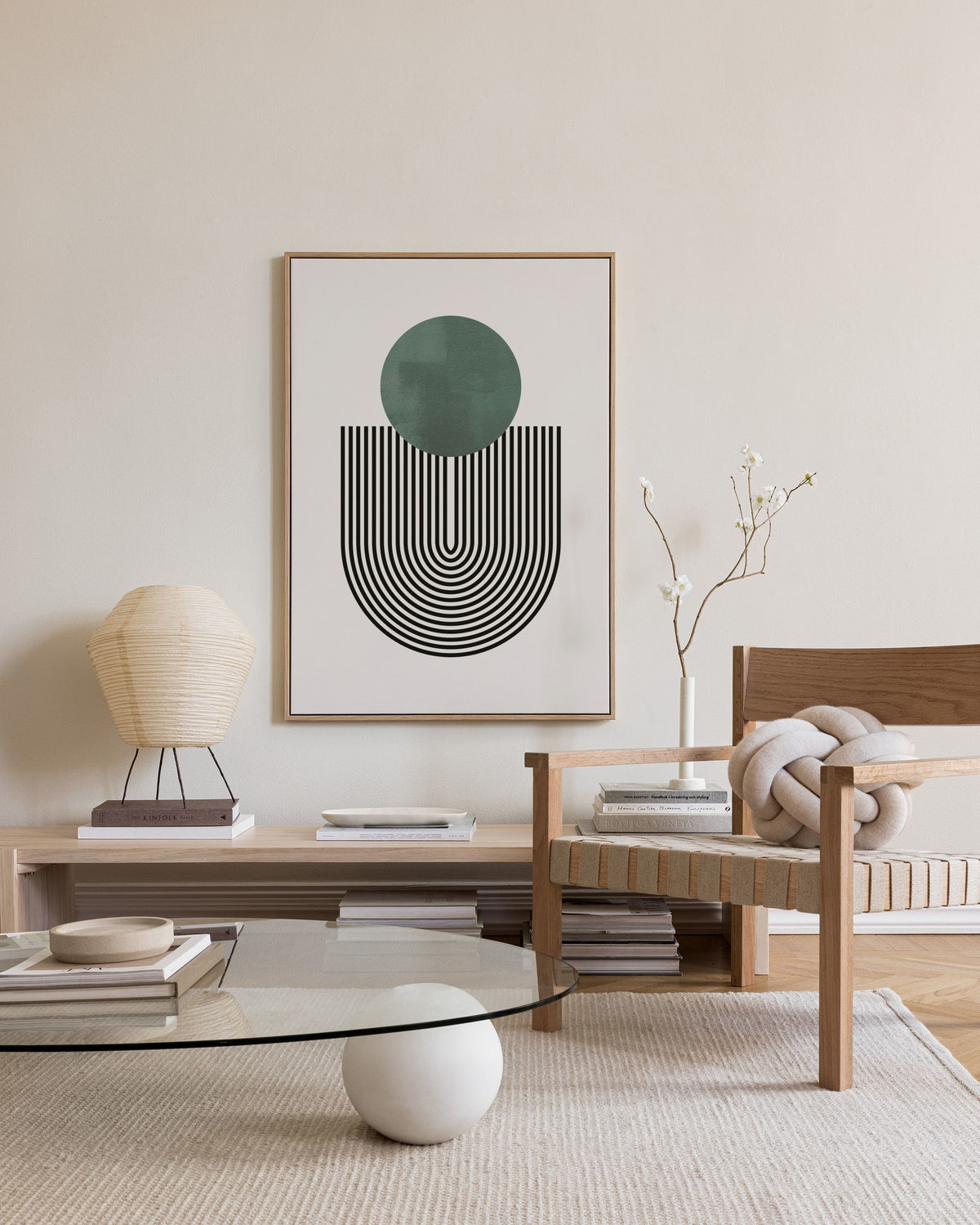 Mid Century Green No1 Canvas print