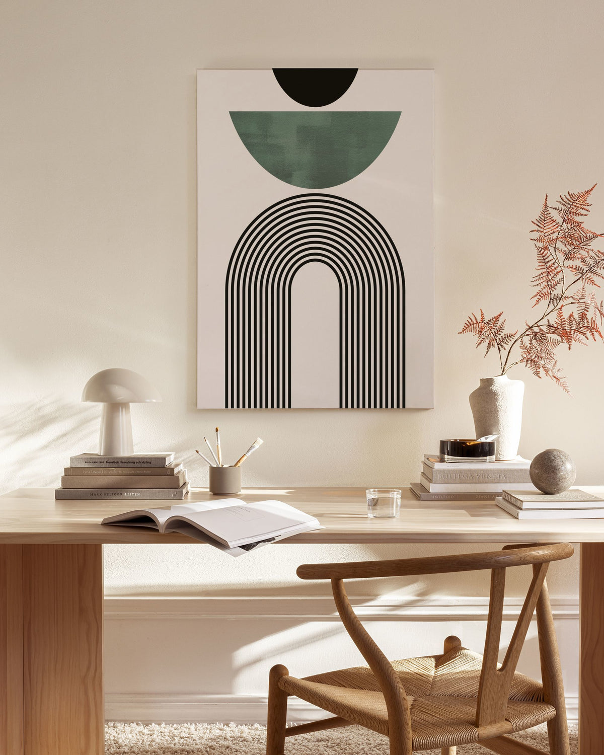 Mid Century Green No2 Canvas print