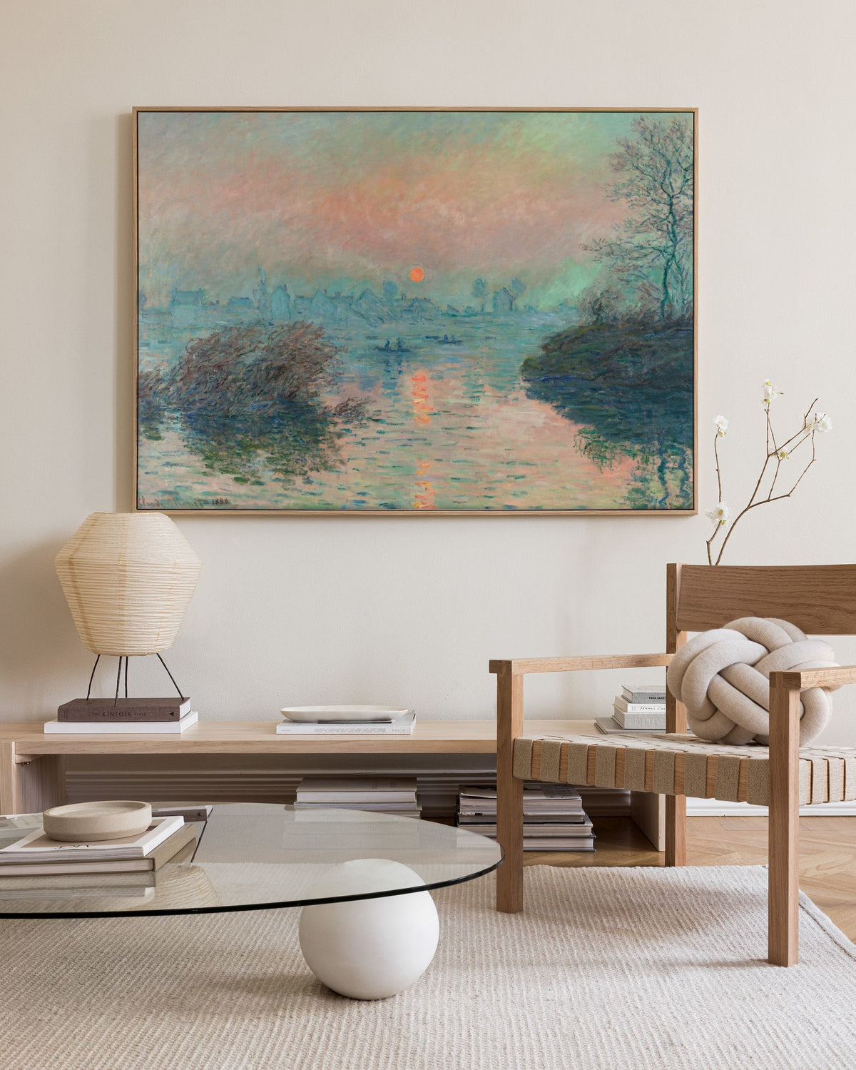 Monet - Sunset on the Seine at Lavacourt Canvas print