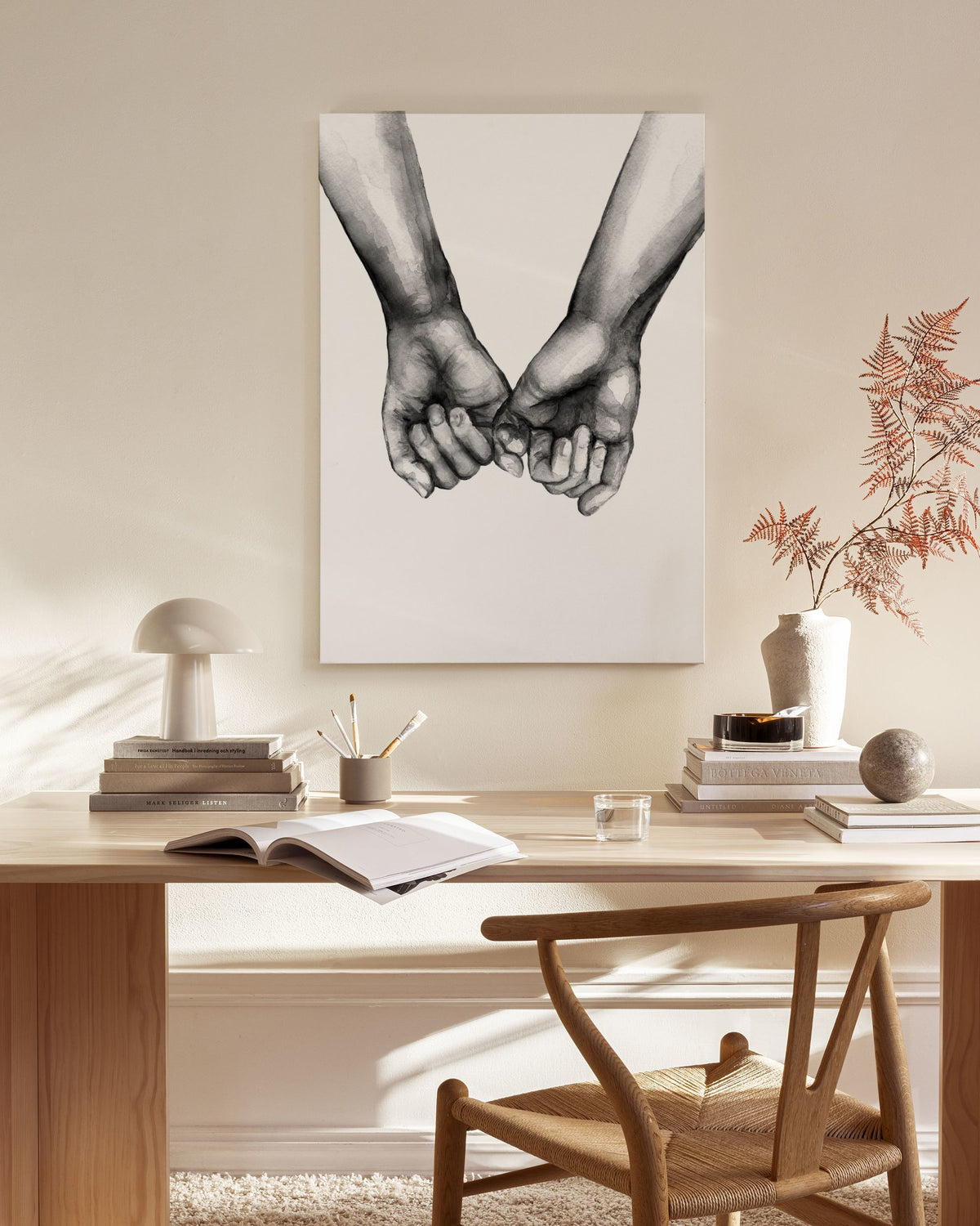 Watercolor Hands No3 Canvas print