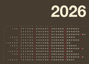 Brown Landscape Calendar 2026 Print