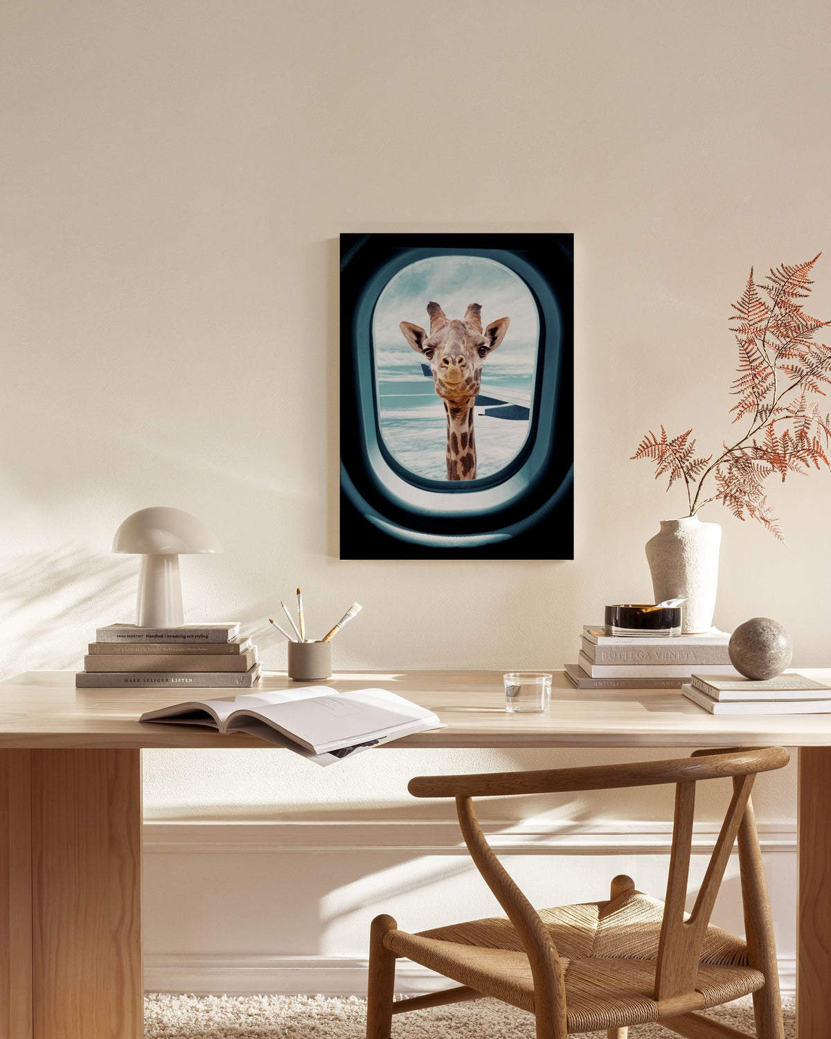 Peek-A-Boo Giraffe Canvas print