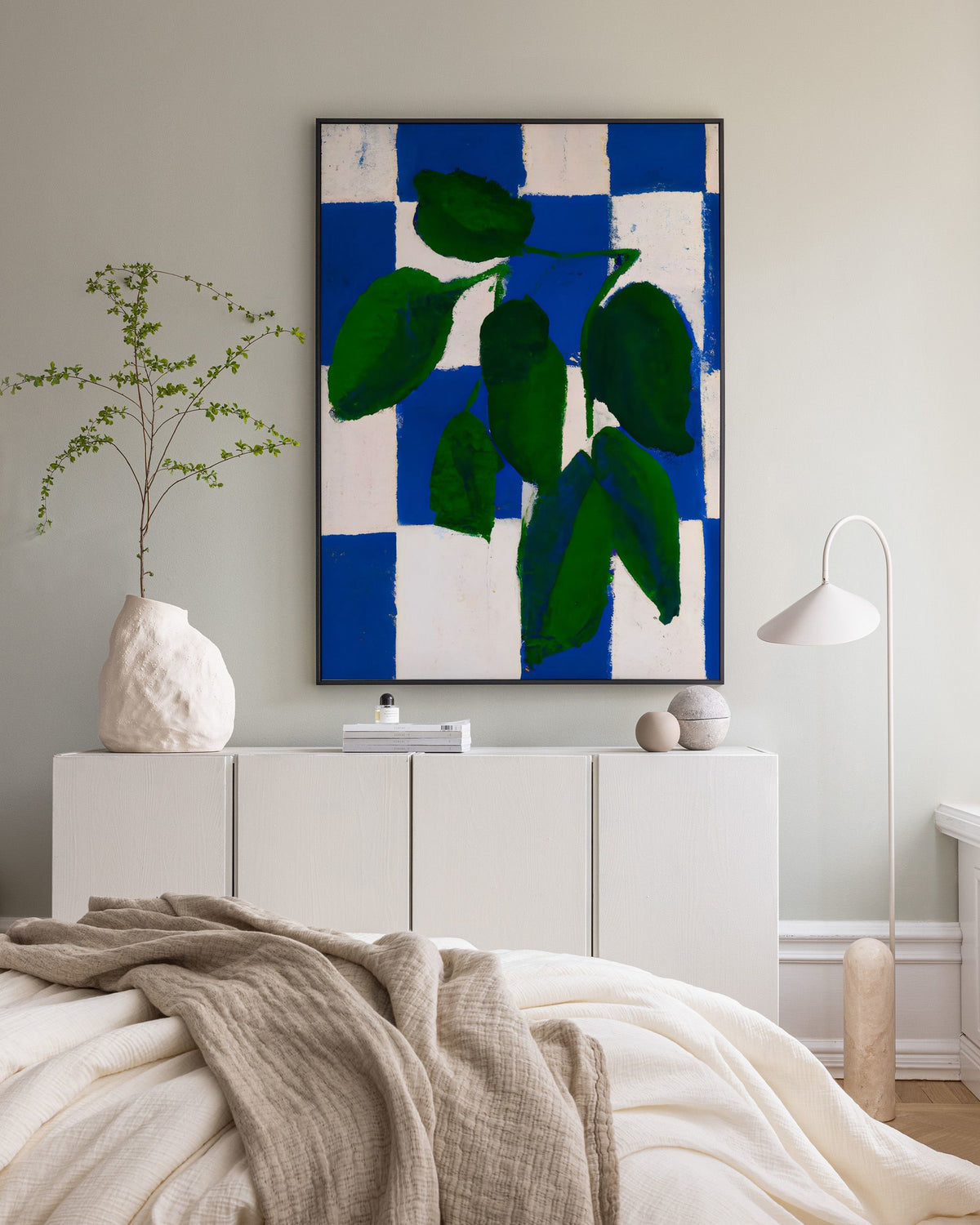 Merel Takken - Checkered Greenery Canvas print