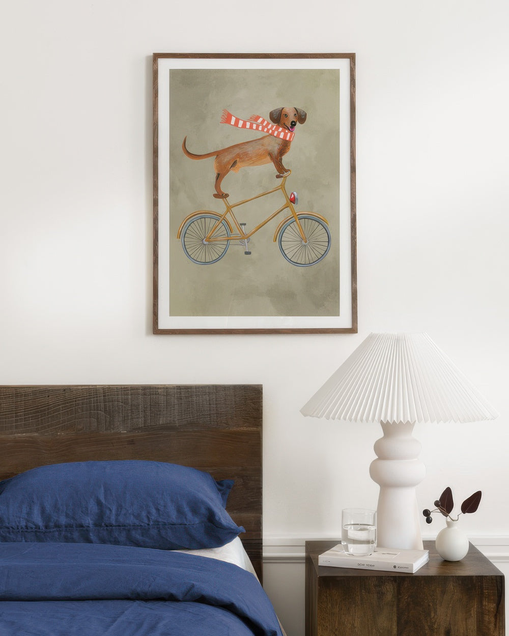 Coco De Paris - Dachshund on Bicycle in the Winter Print