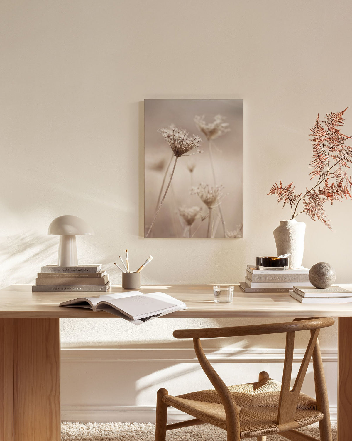 Wildflowers in Beige Canvas print