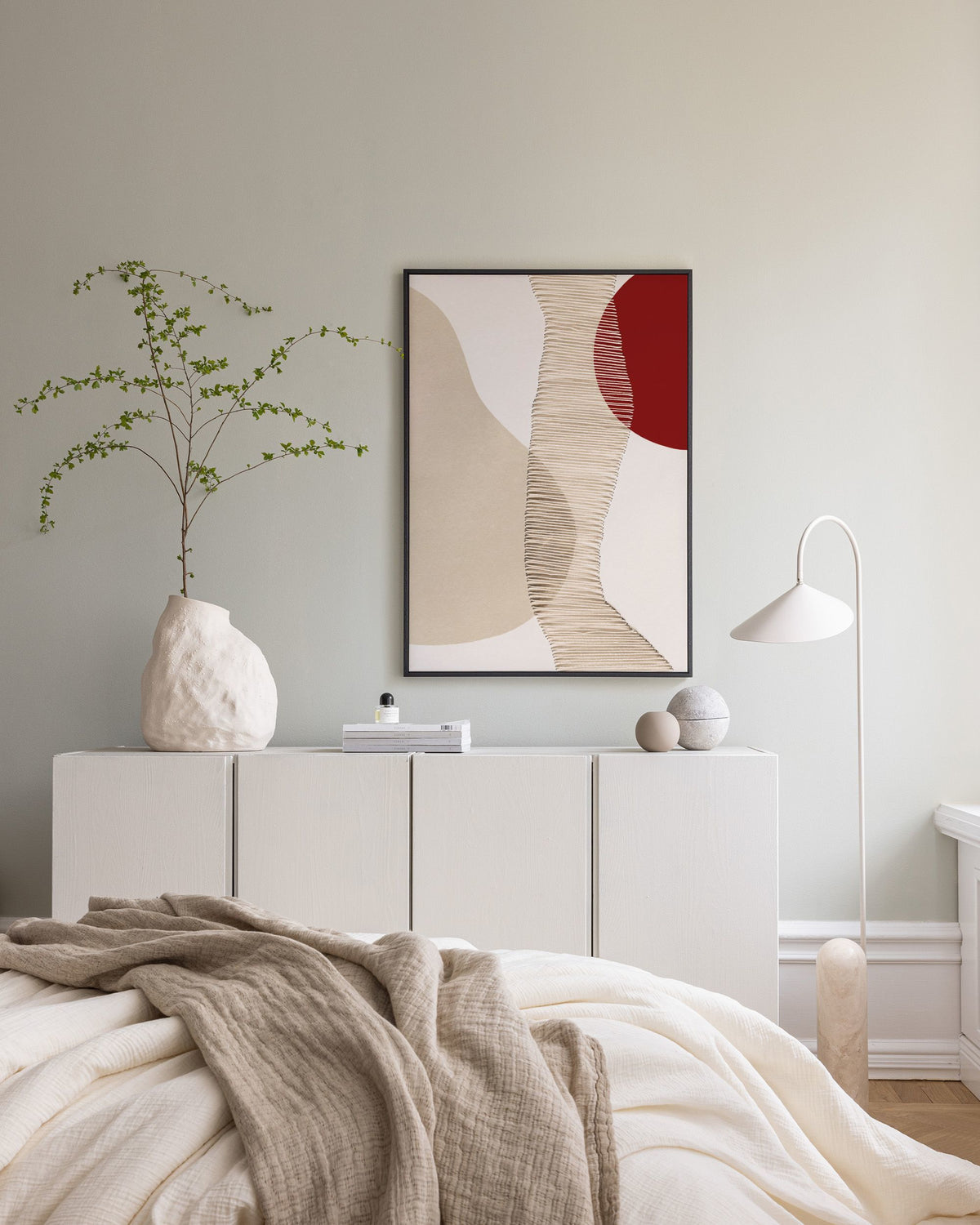 Red and Beige Canvas print