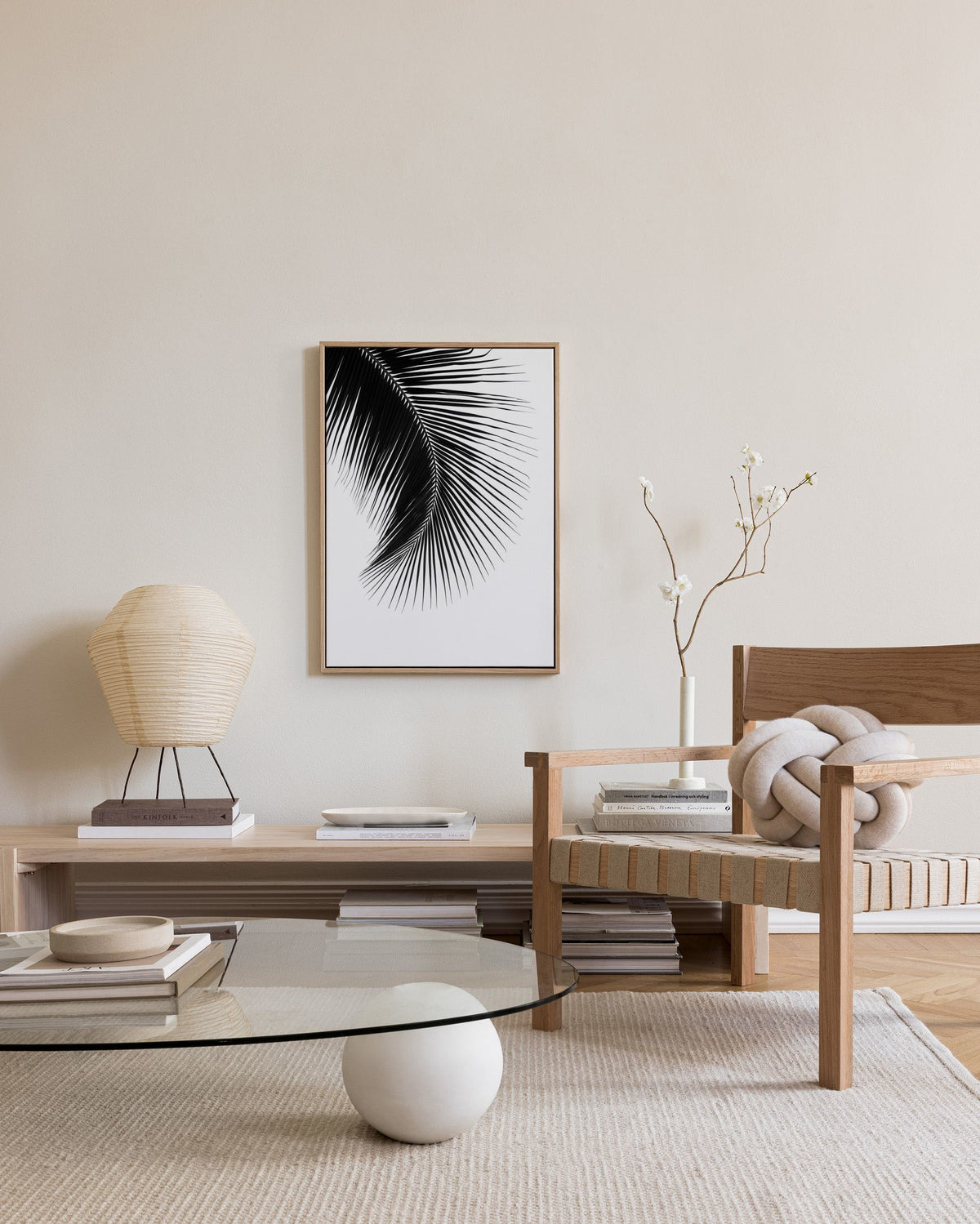 Black Palm Leaf, Canvas print