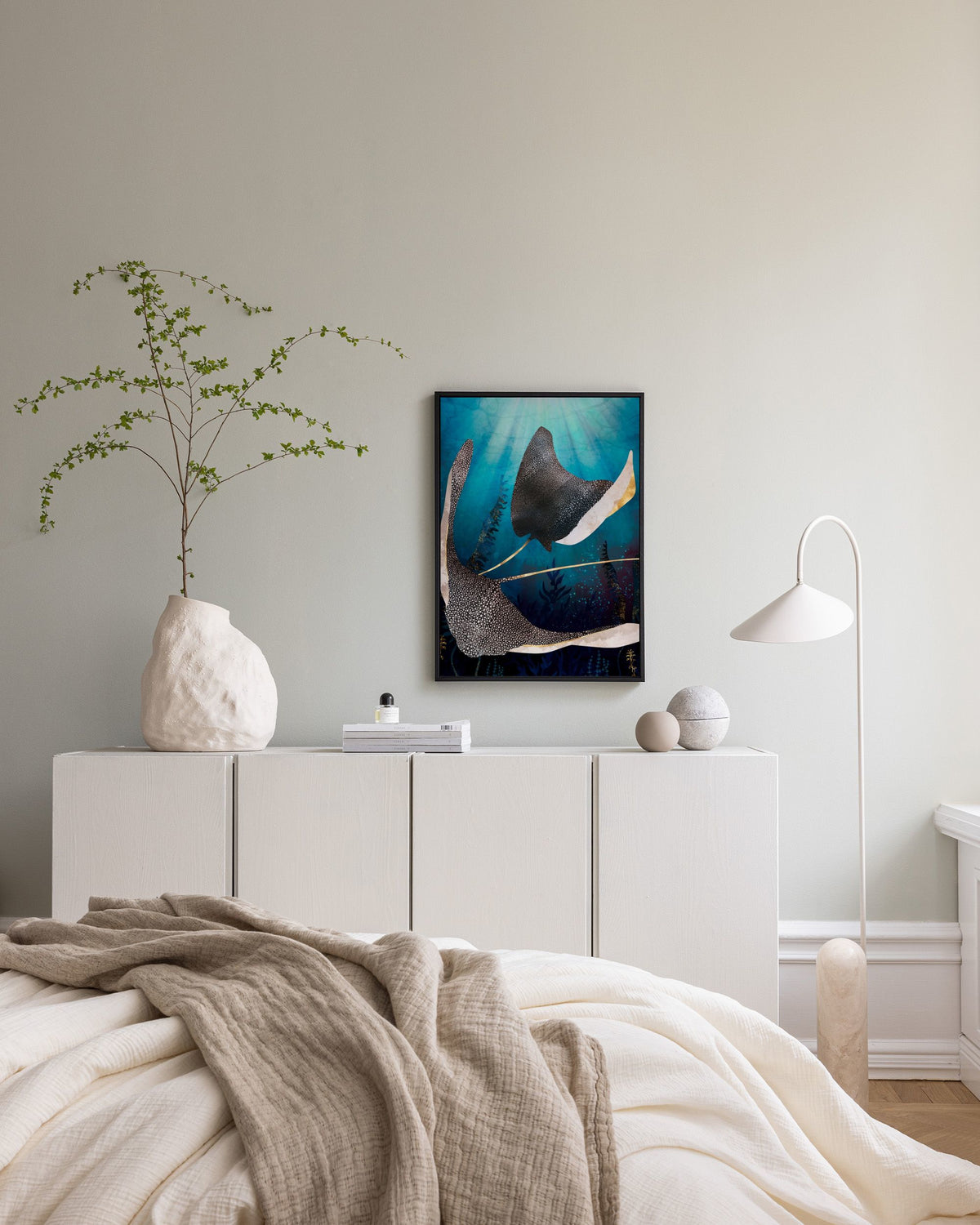 SpaceFrog Designs - Metallic Stingray Canvas print