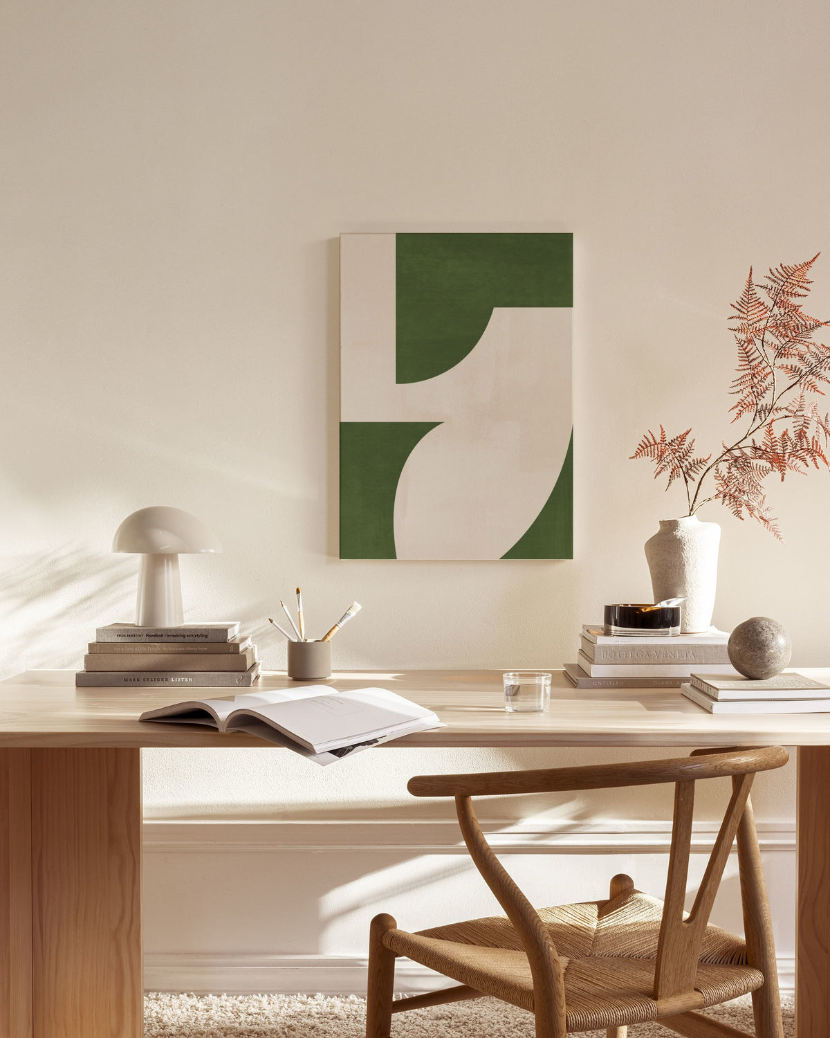 Green Graphic Forms No1 Canvas print