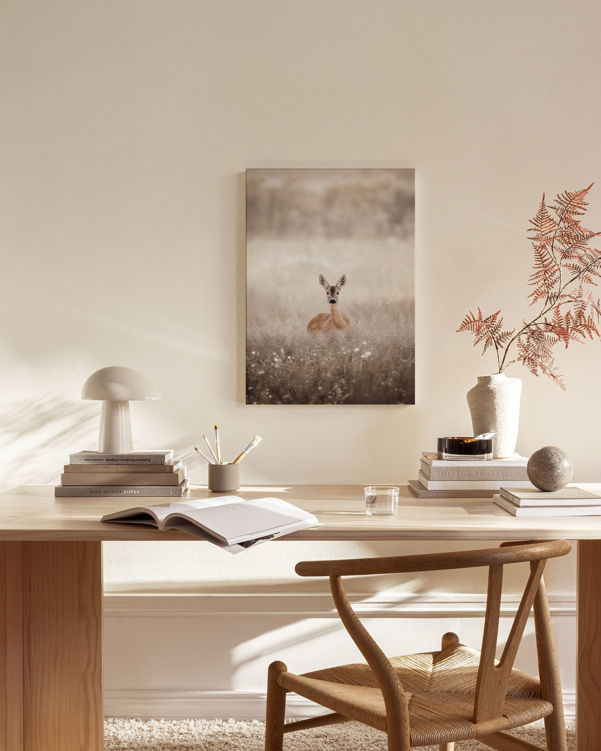 Roe Deer on a Field Canvas print