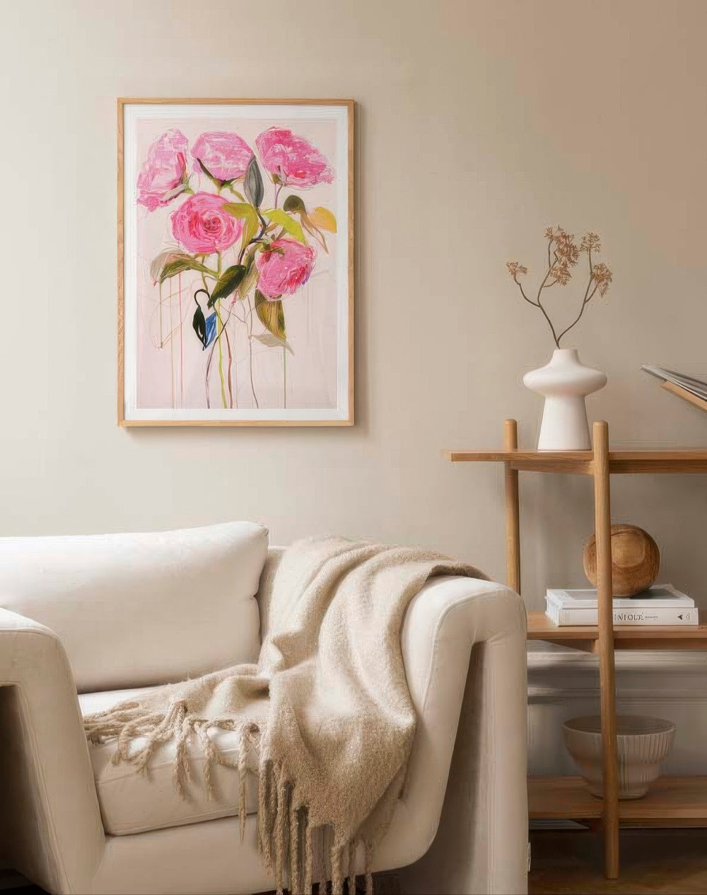 Leigh Viner - Magenta Roses Print