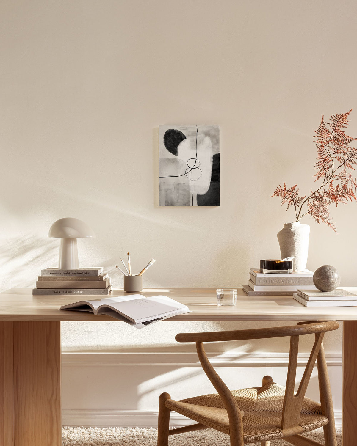 Painted Monochrome Shapes No1 Canvas print