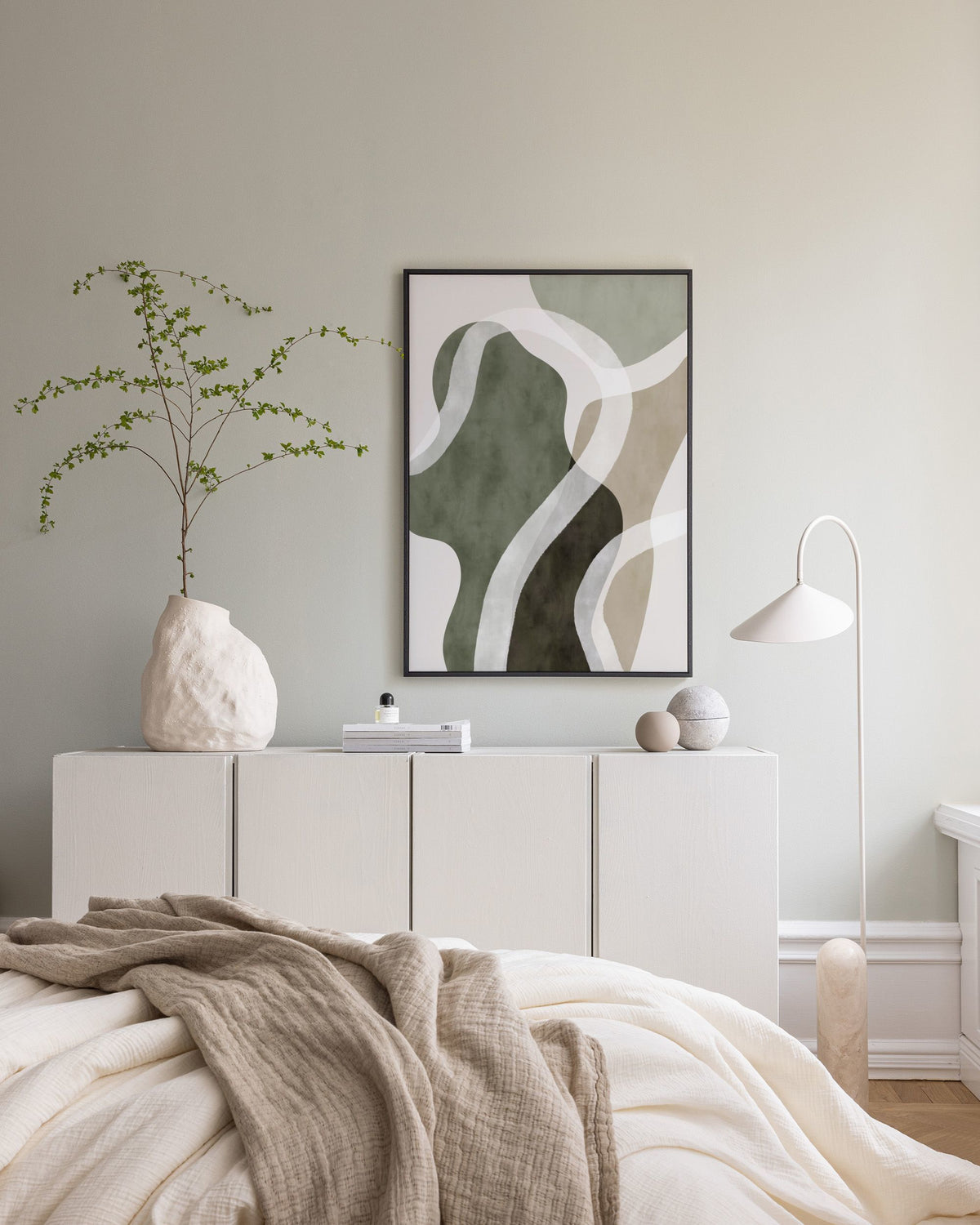Abstract Green Shapes No1 Canvas print