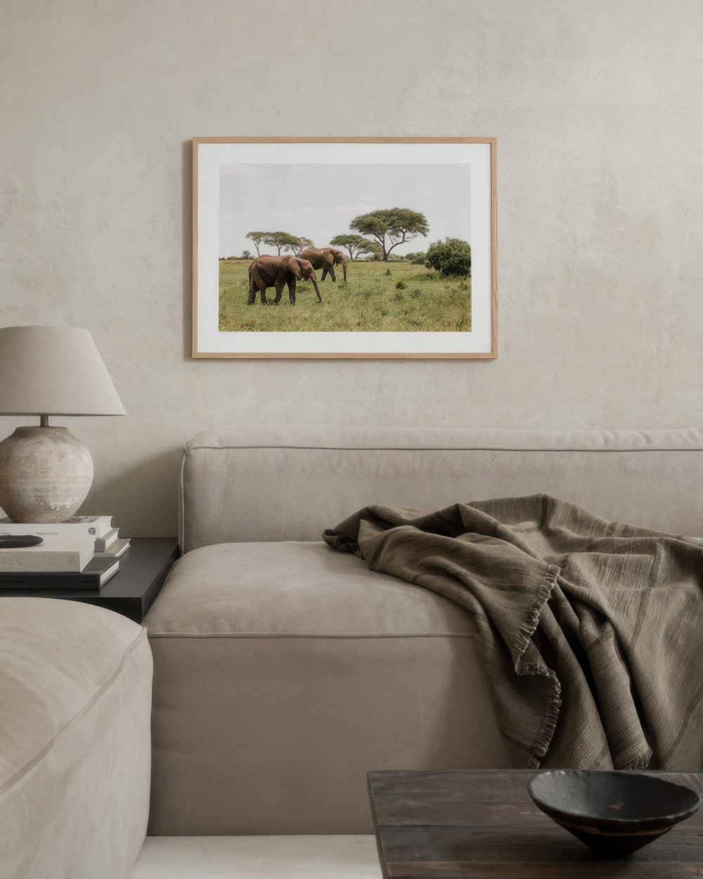 Elephants in the Wild Print