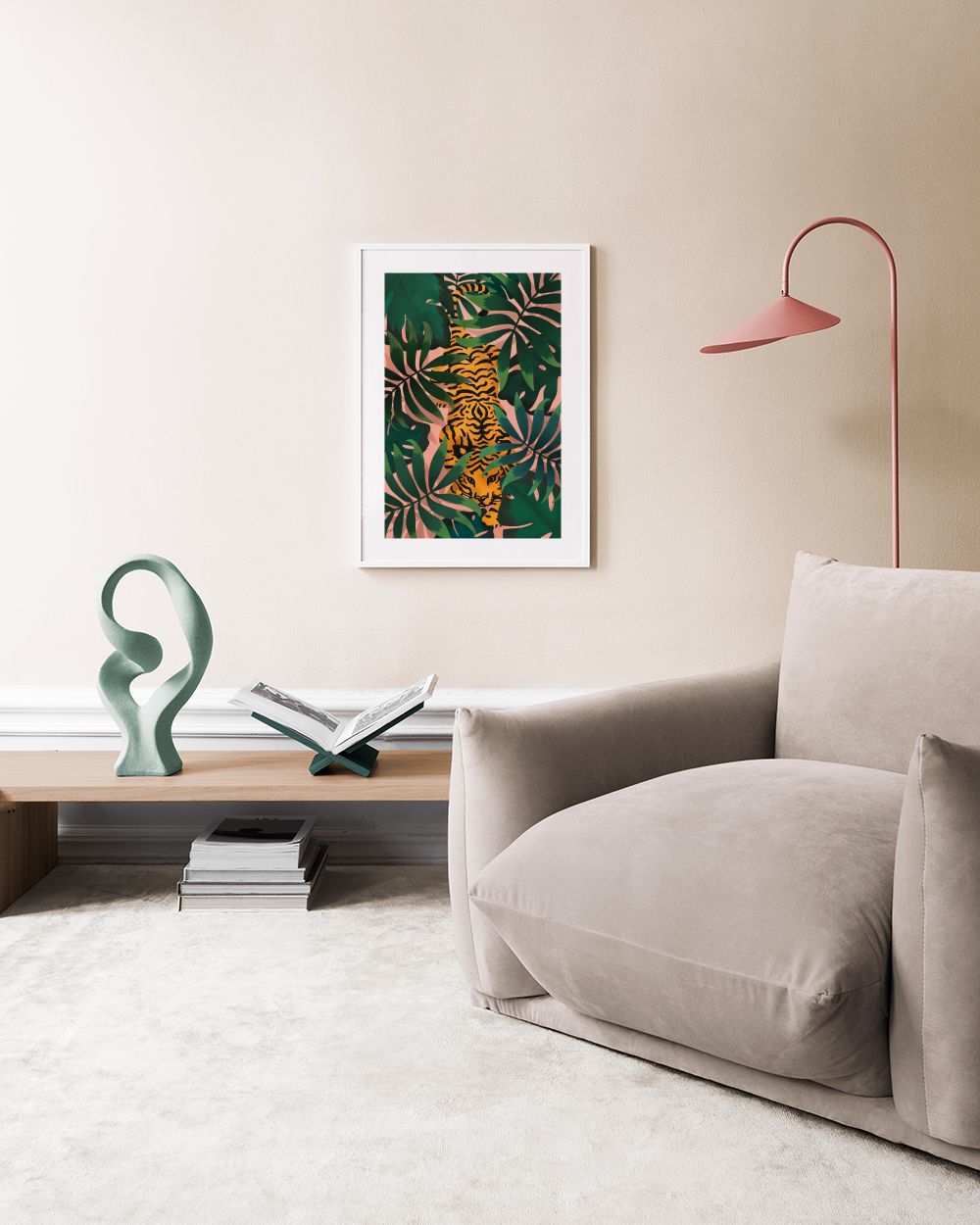 Tiger In Jungle Print