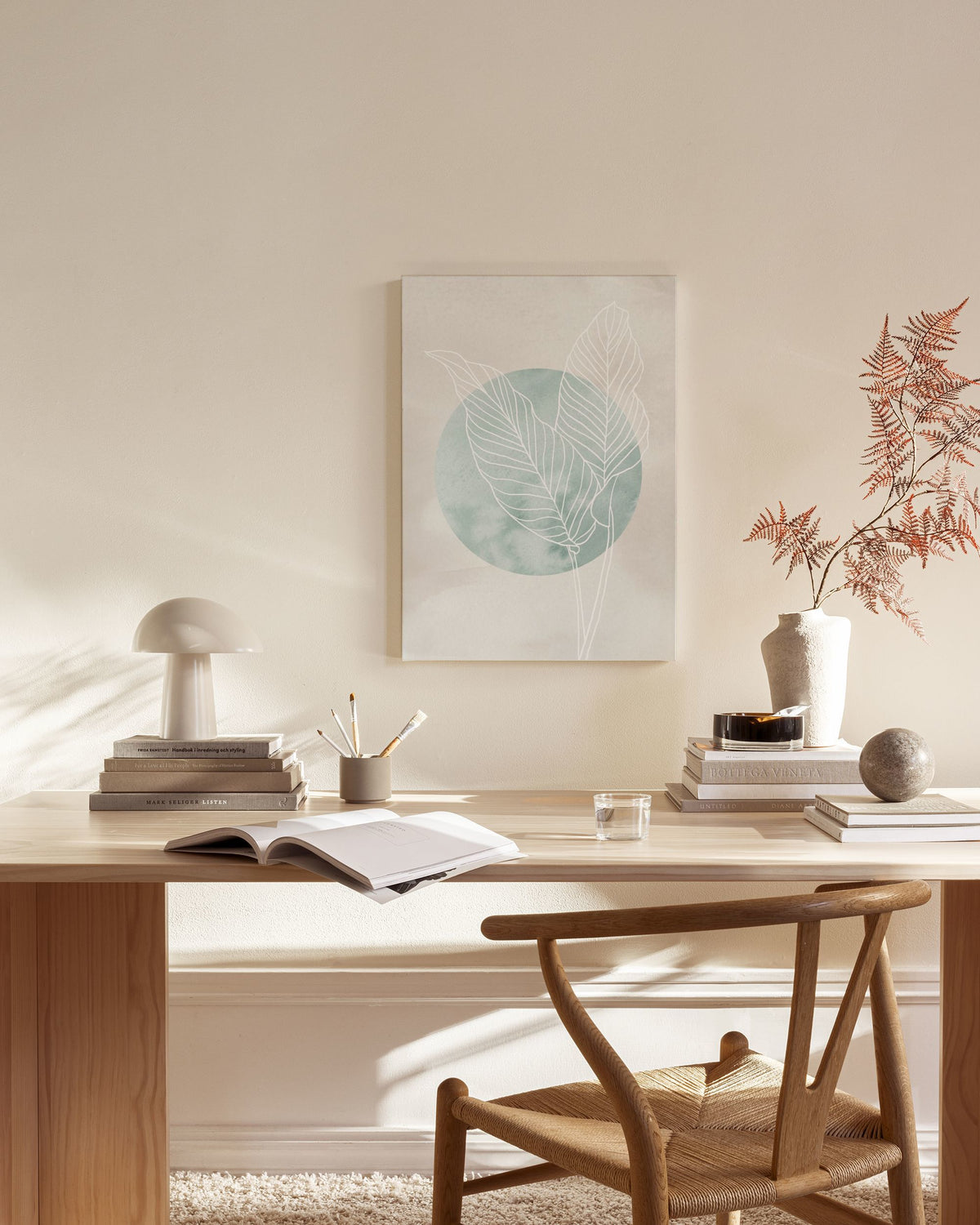 Calathea Line Drawing Canvas print