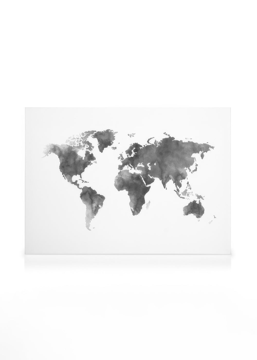 World Map Grey Watercolour, Canvas print