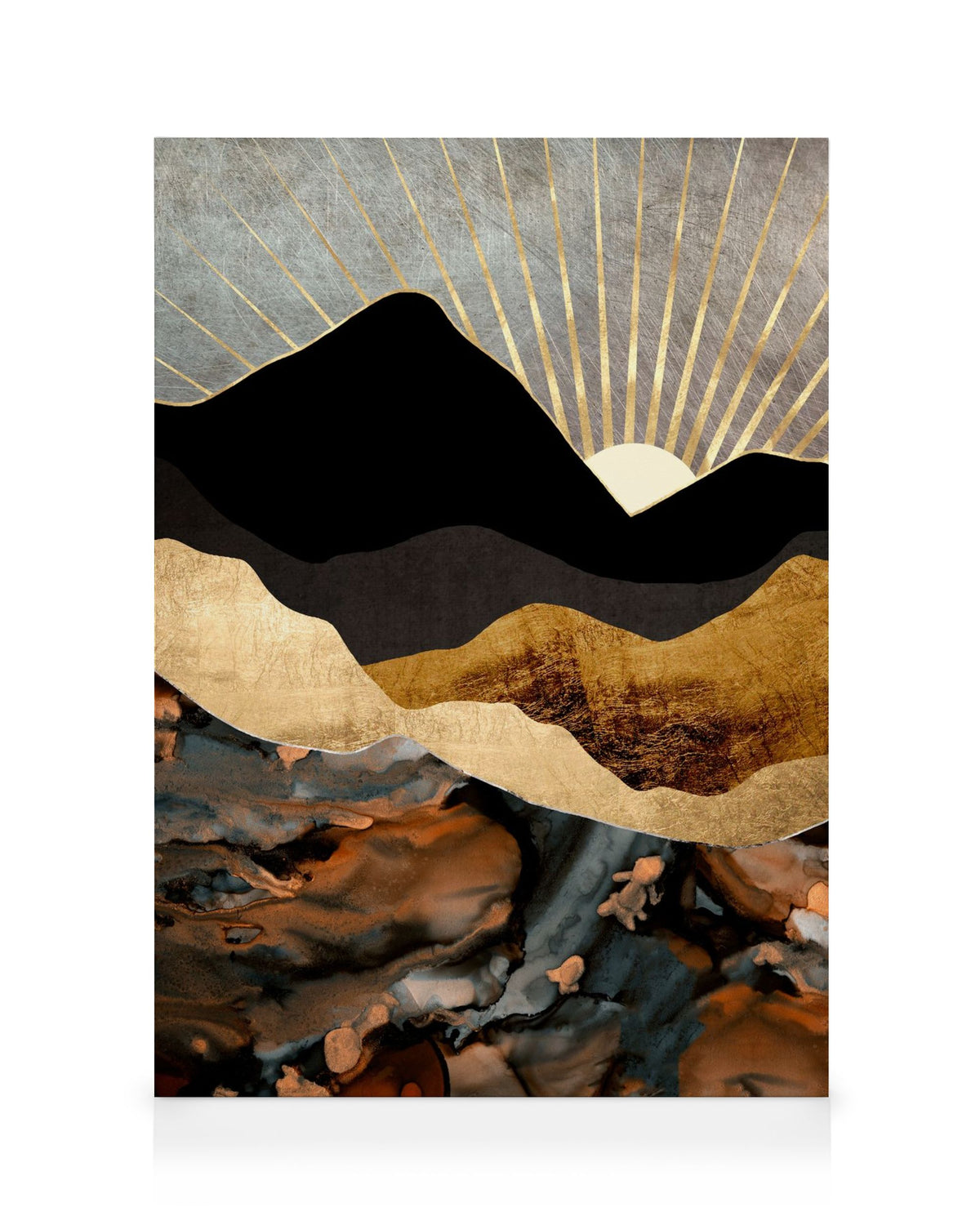 SpaceFrog Designs - Copper And Gold Mountains Canvas print