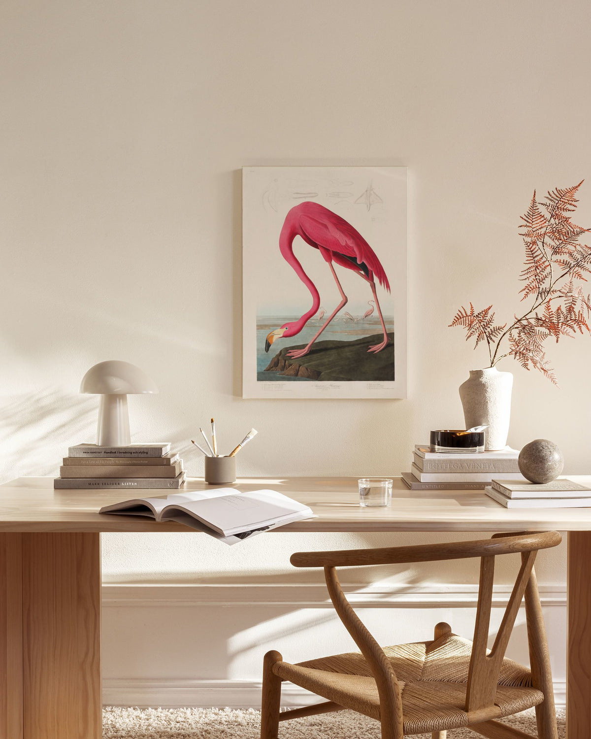 Audubon - Pink Flamingo from Birds of America Canvas print