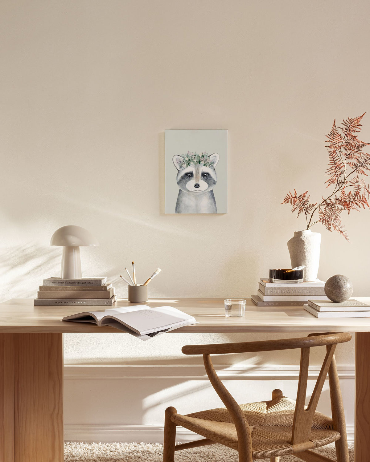 Flower Raccoon Canvas print