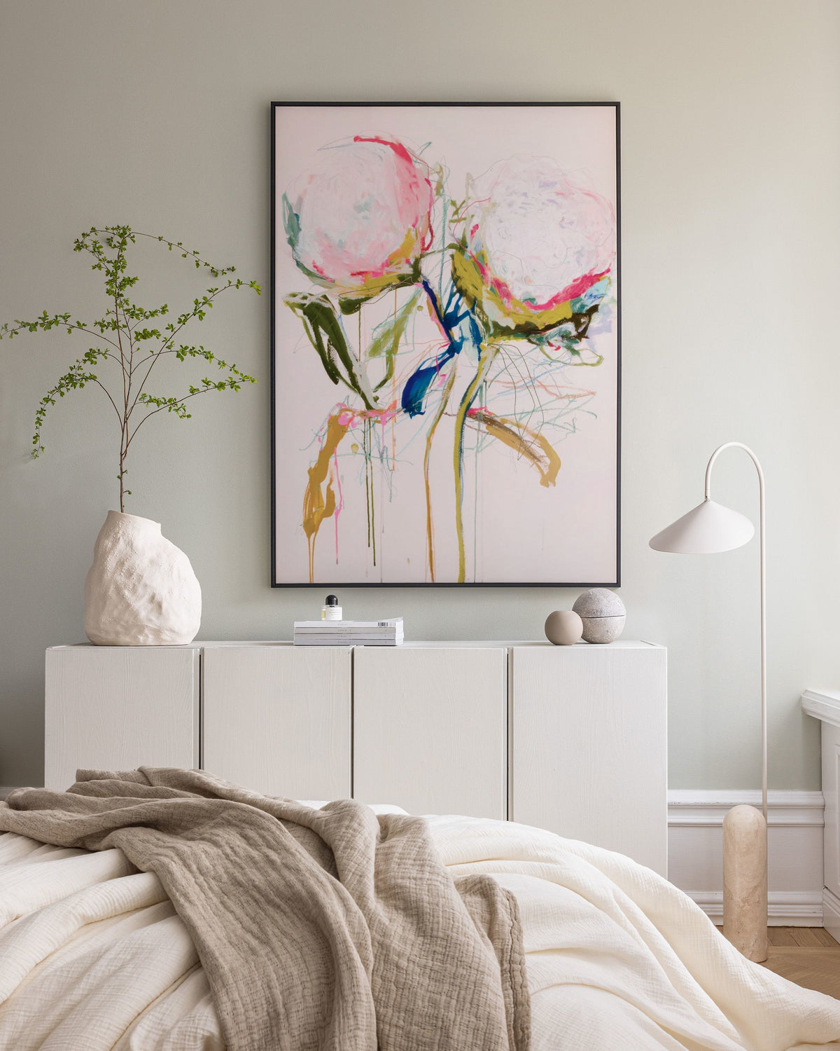 Leigh Viner - Artsy Peonies No1 Canvas print