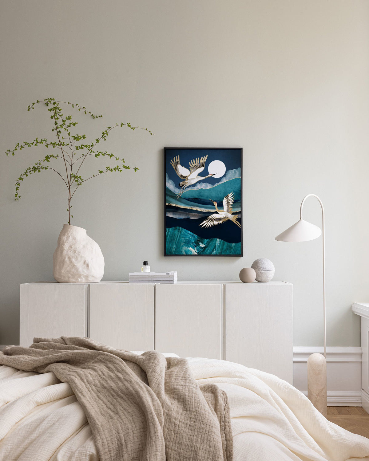 SpaceFrog Designs - Midnight Cranes Canvas print