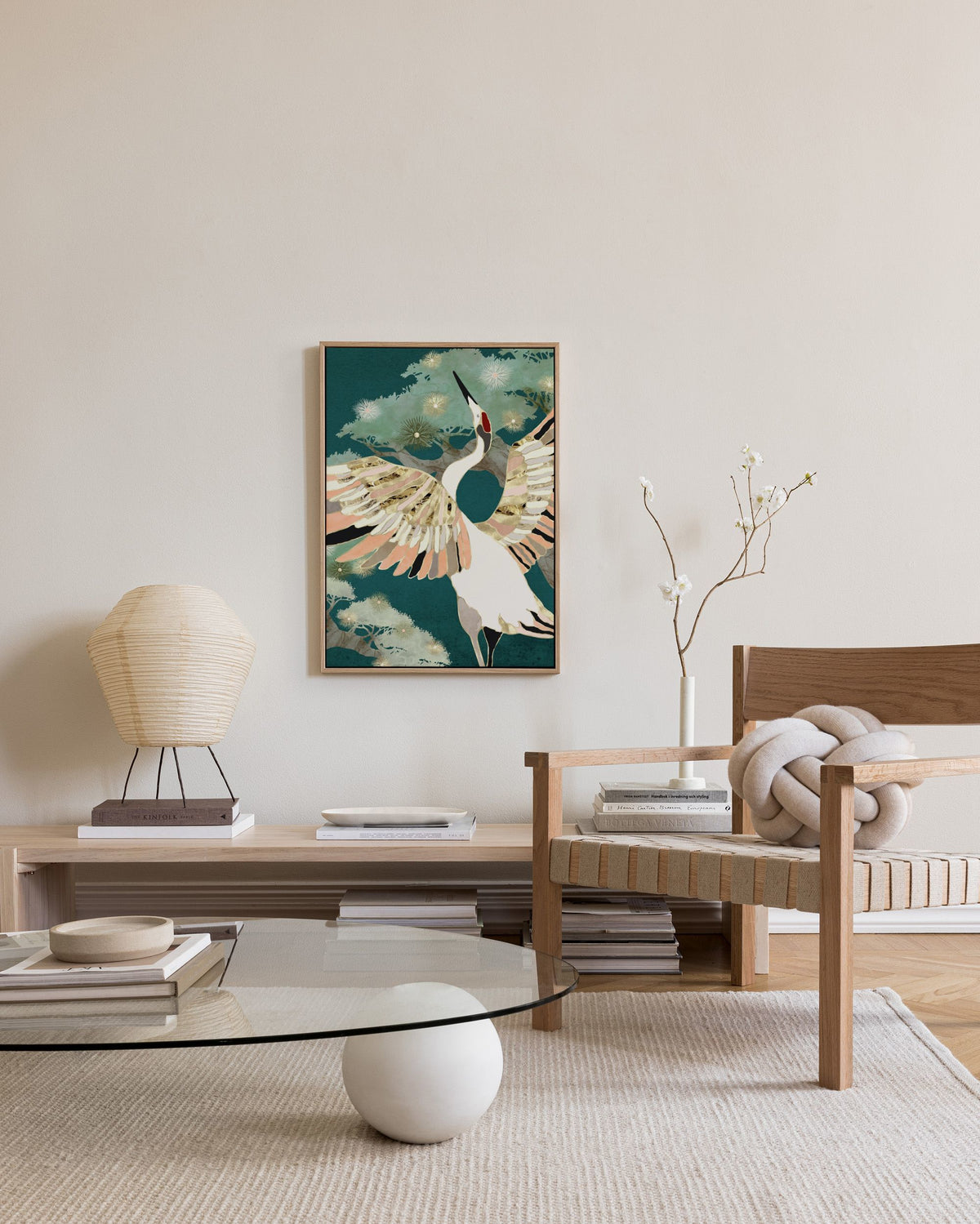 SpaceFrog Designs - Golden Crane Canvas print