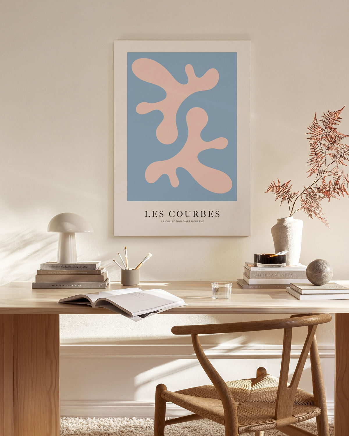 Les Courbes Bleu Canvas print