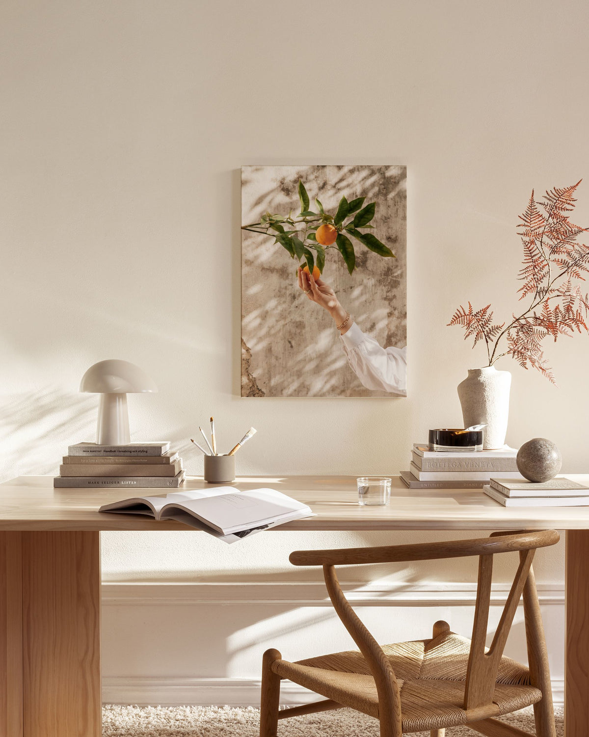 Picking Oranges Canvas print