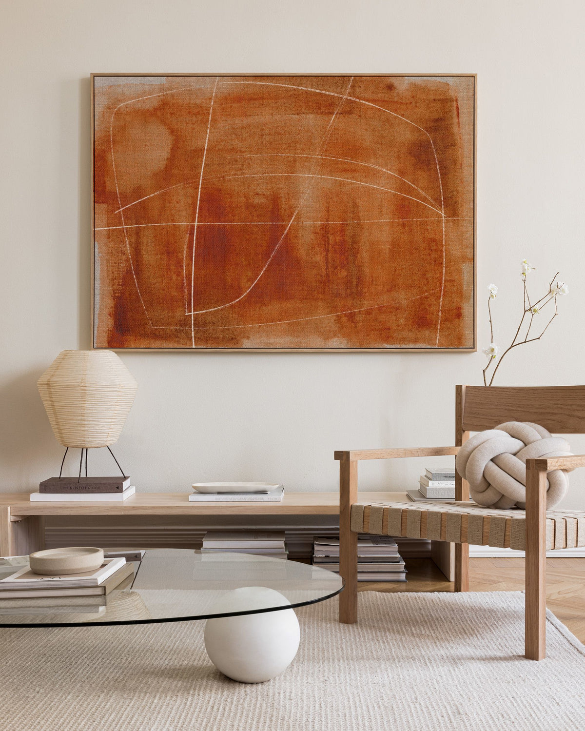 Terracotta Lines Canvas print