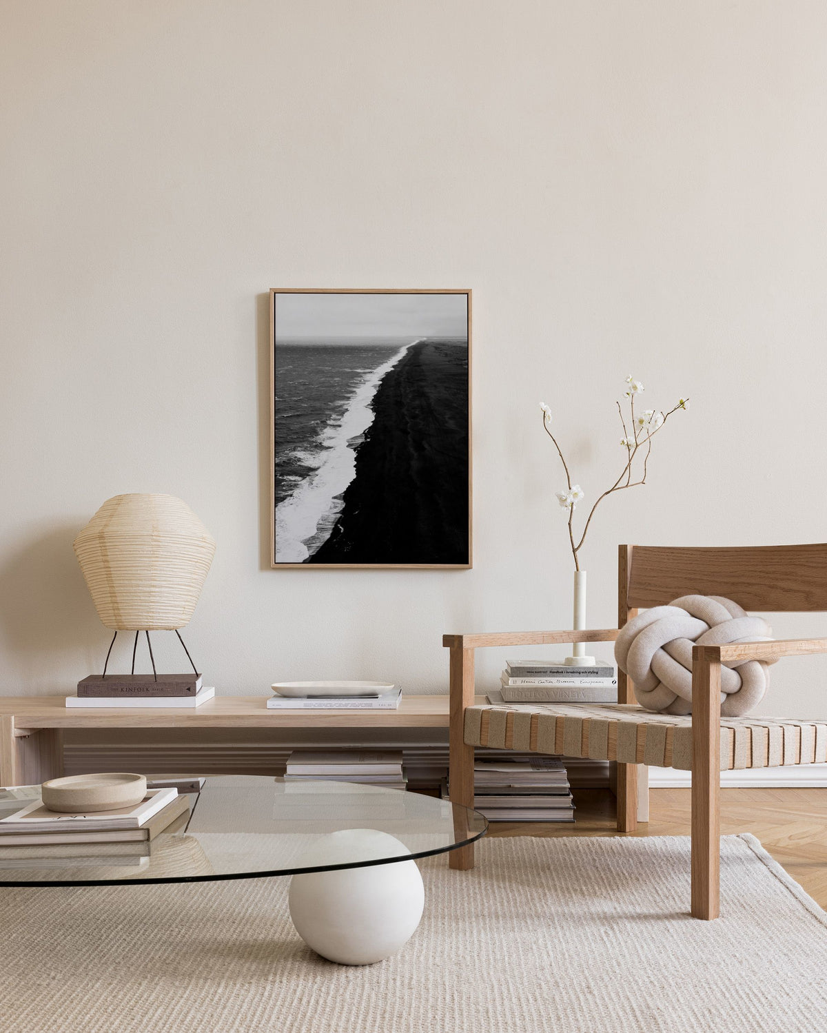 Black Beach Aerial Canvas print