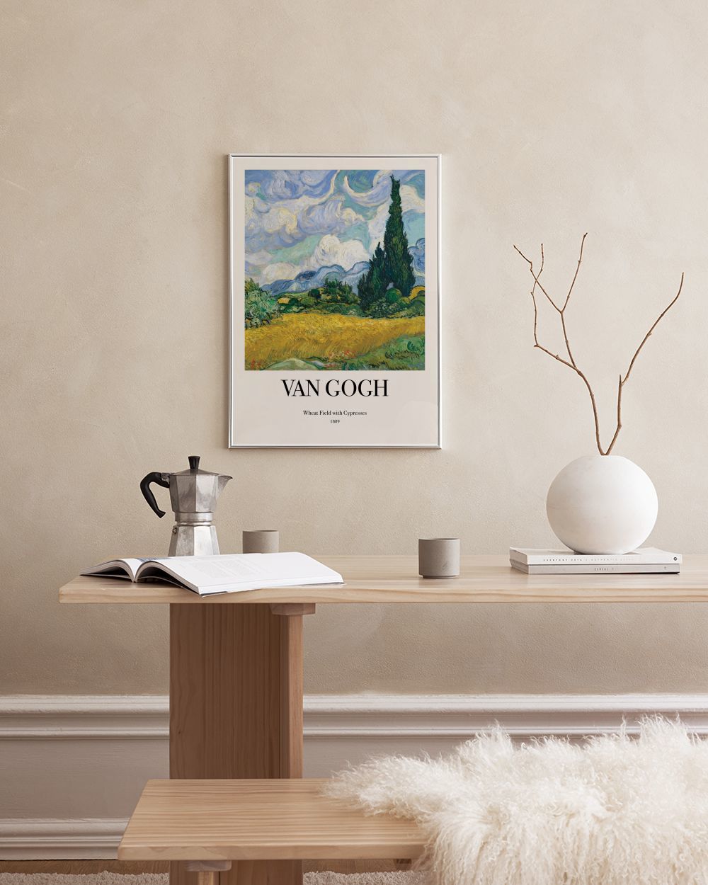Van Gogh - Wheat Field with Cypresses Print