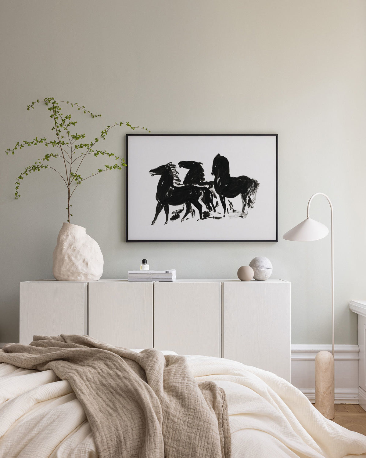 Leo Gestel - Three Black Horses Canvas print