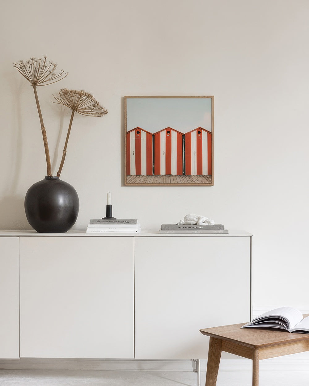Striped Beach Huts Print