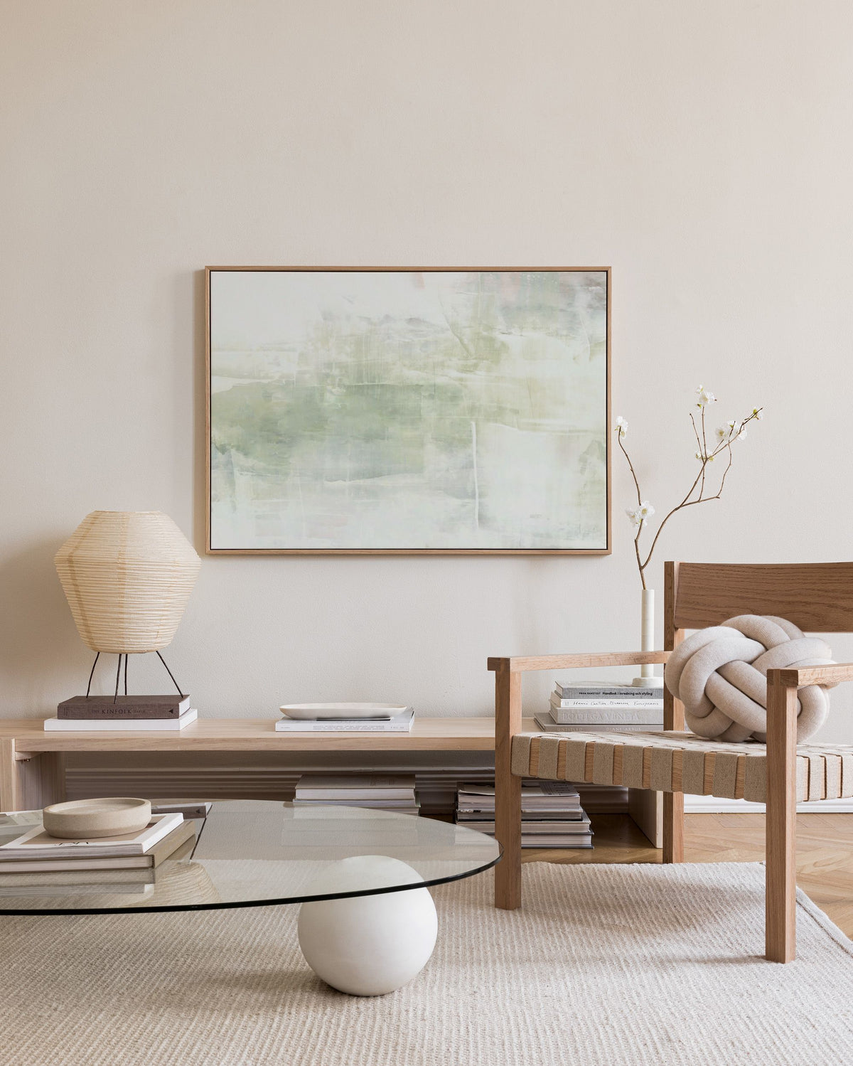 Green Abstract Painting Canvas print