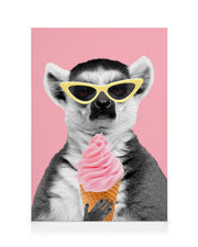 Lemur With Ice Cream Canvas print