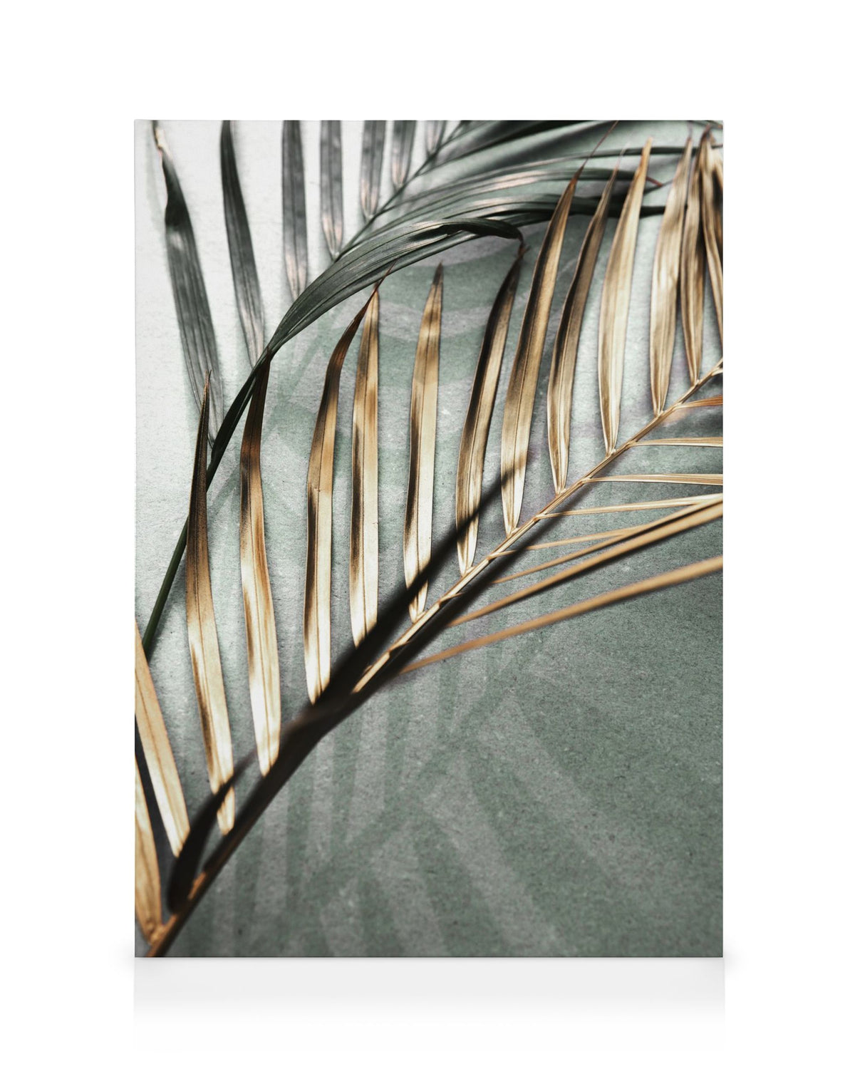 Gold and Green Palm Leaves Canvas print