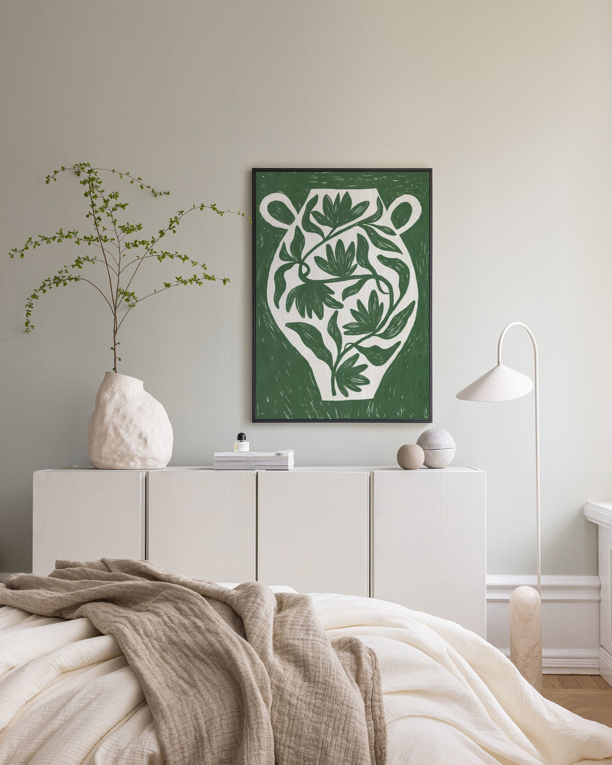 Green Botanical Vase Canvas print