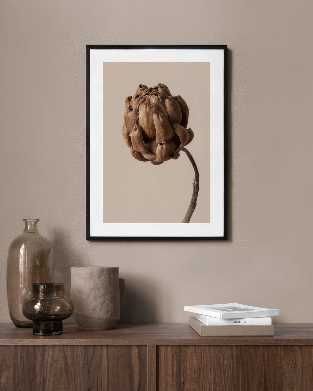 Flower in Brown Print