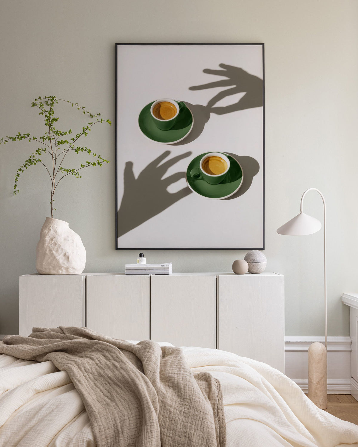 Green Coffee Cups Canvas print