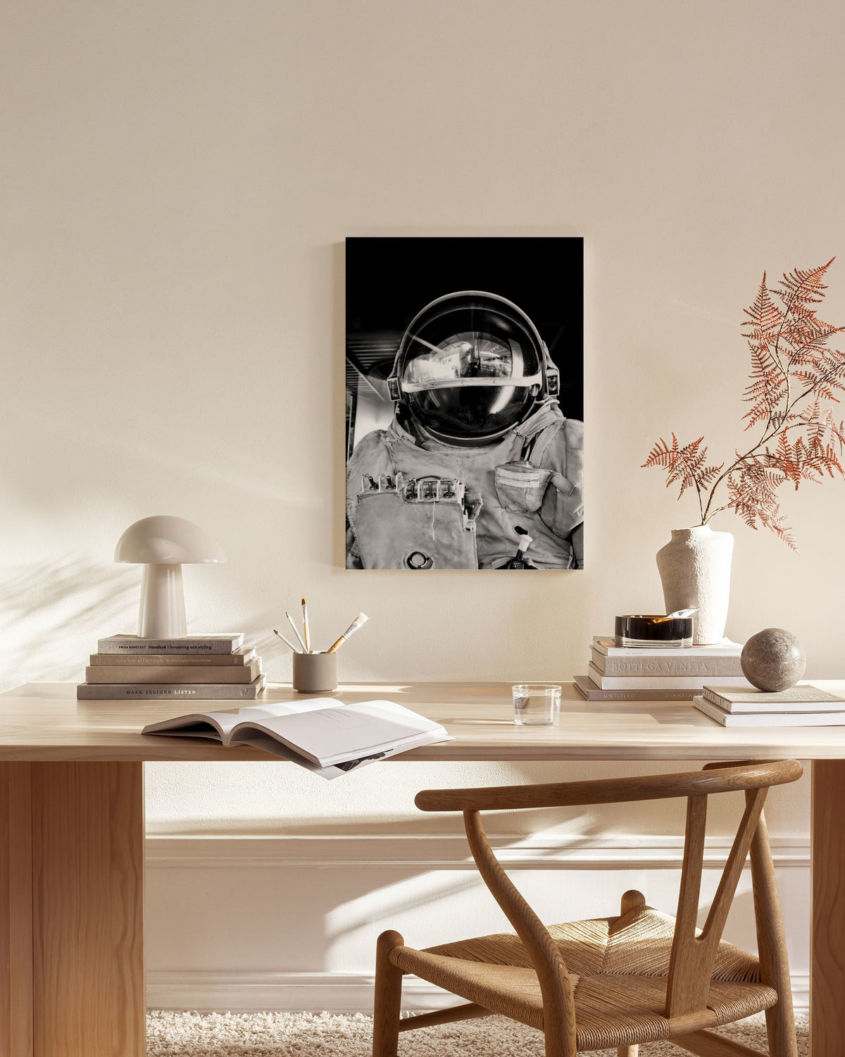 Black and White Astronaut Canvas print