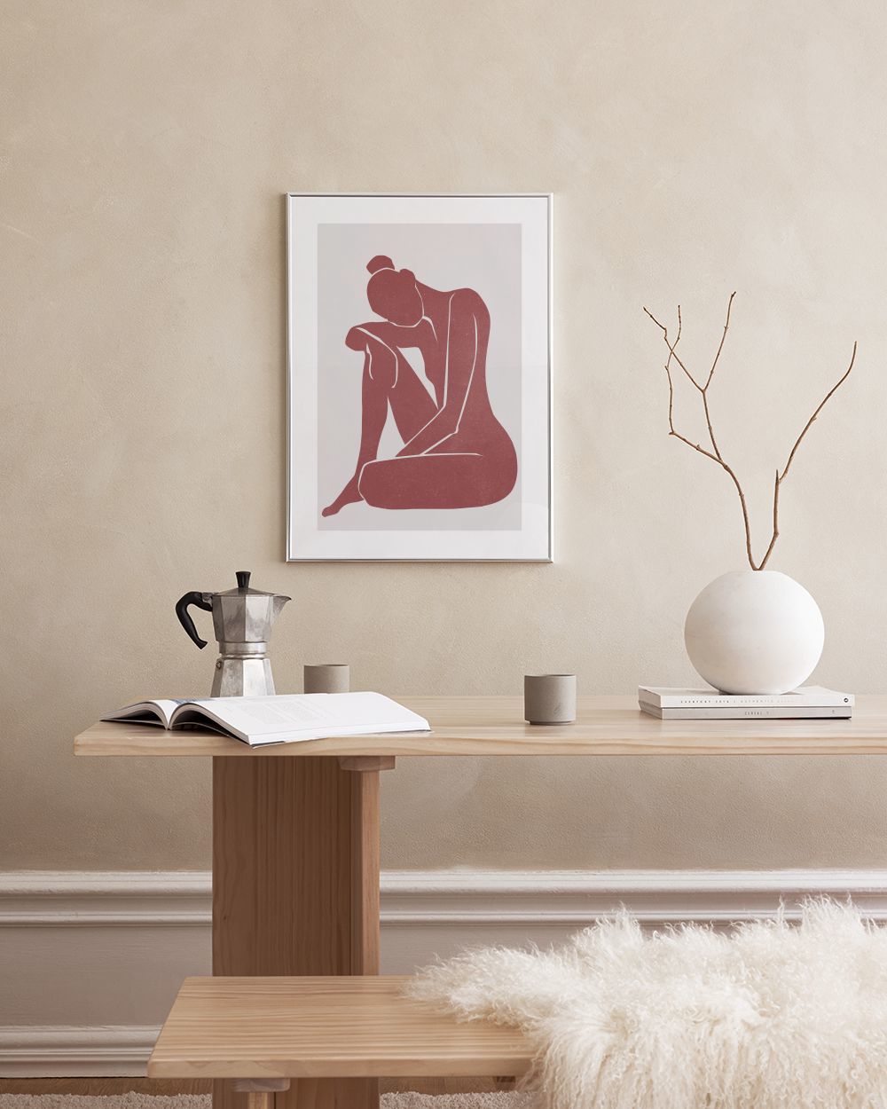 Burnt Sienna Figure Print