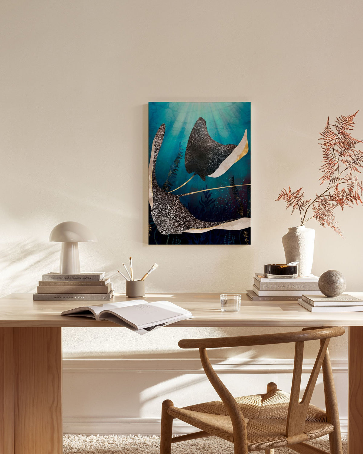 SpaceFrog Designs - Metallic Stingray Canvas print