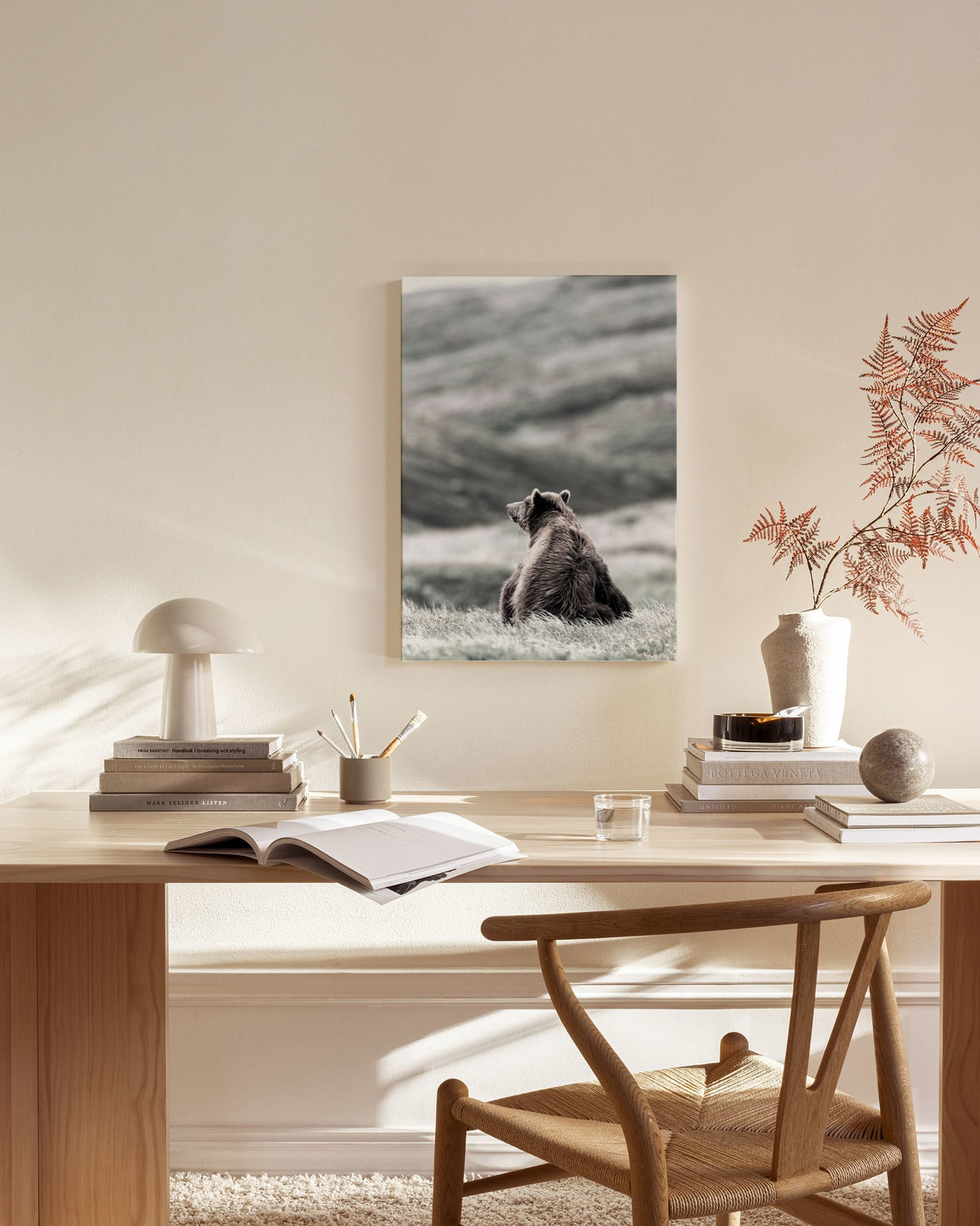 Thinking Bear Canvas print