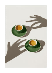 Green Coffee Cups Print