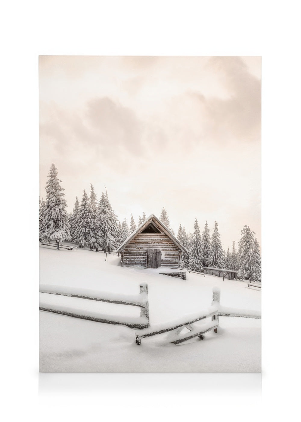 Snowy Cabin Canvas print